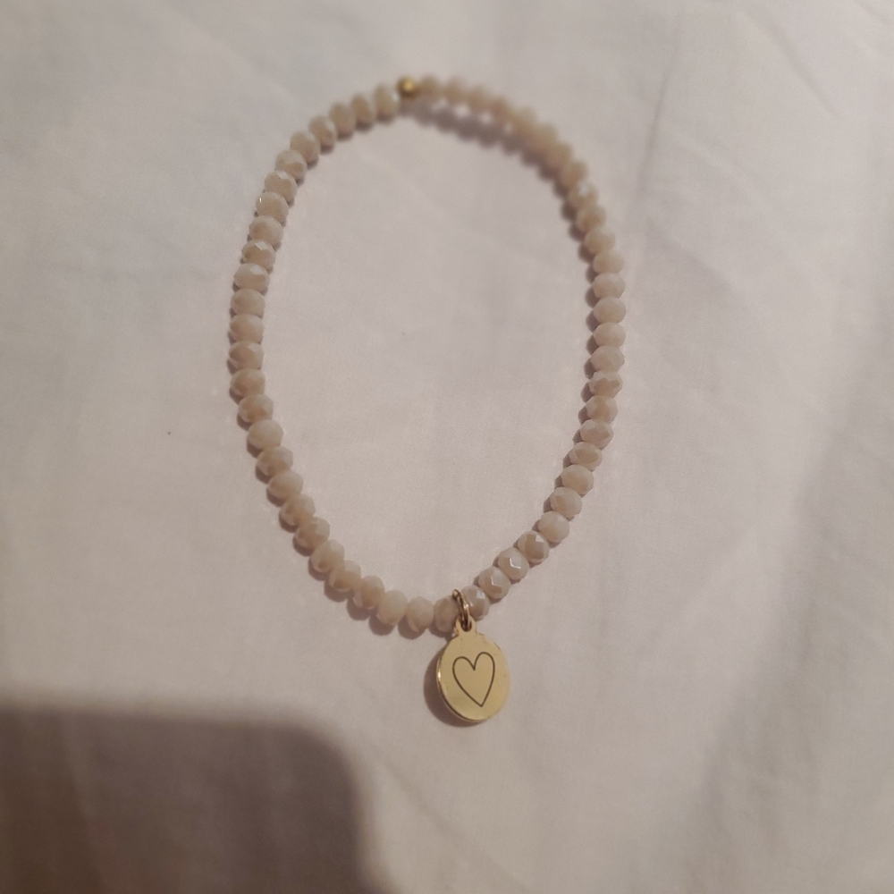Follow your bliss fyb pink charm beaded bracelet